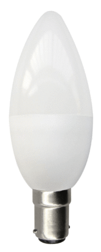 LED 6 Watt Candle Bulbs B15 Small Bayonet Base