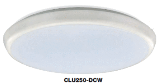 CLU250 Dimmable Oyster with Sensor Option. Double Insulated.