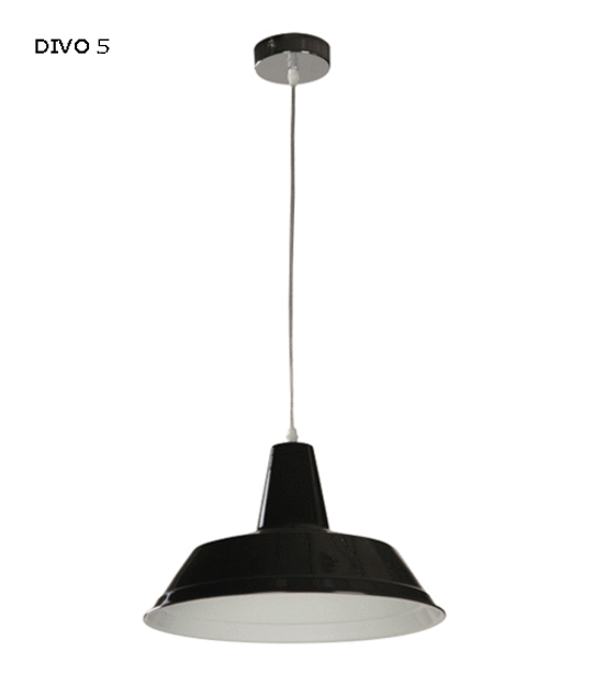 DIVO Industrial Style Metal Pendants in 9 Colours | Pendant Lighting