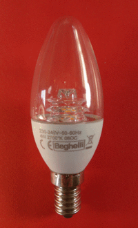 E14 4 Watt LED Candle Clear
