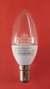 B15 4 Watt LED Candle Clear