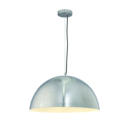 Olive Range Large Dome Brushed Chrome Pendant
