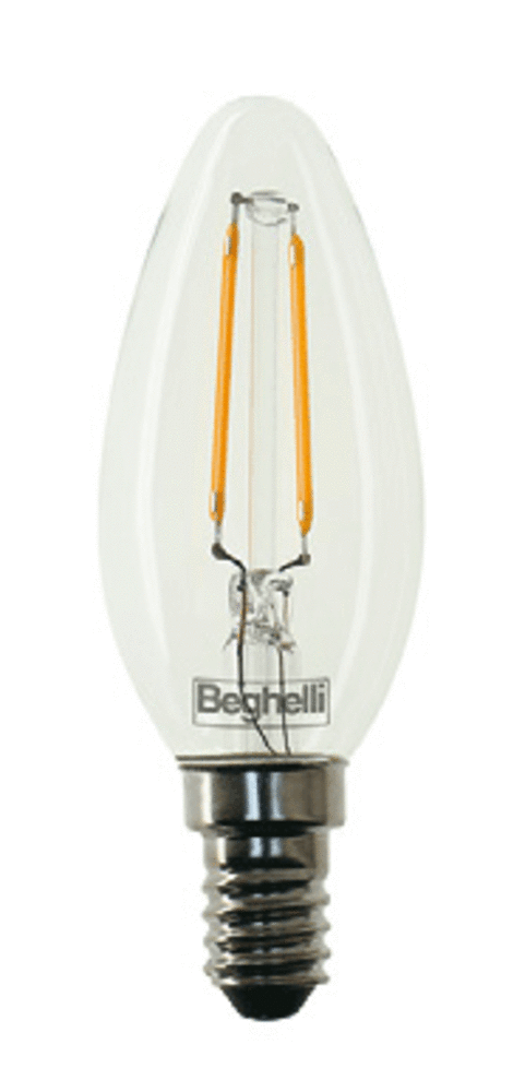 56406 Candle 2 Watt LED Glass Filament Bulb