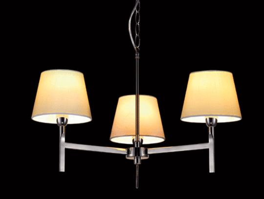 Three Light Pendant With Cream Shades