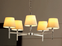 Five Light Pendant With Cream Shades