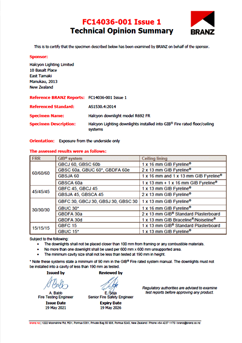 Fire-Rated-Downlight-specs