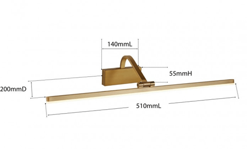 Mirror-Light-Brass-Dimensio